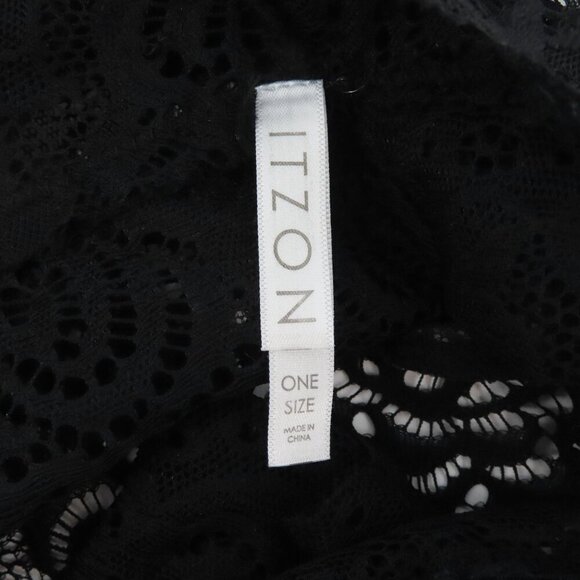 Itzon Women One Size Fits Most OSFM Black Flower Floral Lace Bralette Padded - Picture 7 of 10